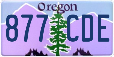 OR license plate 877CDE