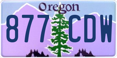 OR license plate 877CDW
