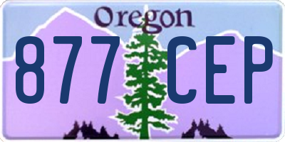 OR license plate 877CEP