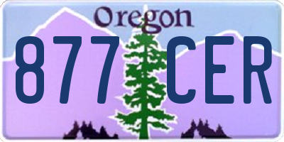 OR license plate 877CER