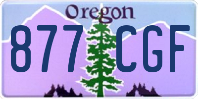 OR license plate 877CGF