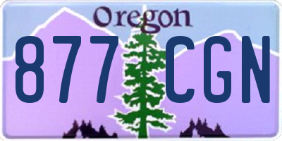 OR license plate 877CGN