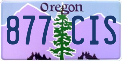 OR license plate 877CIS
