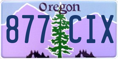 OR license plate 877CIX