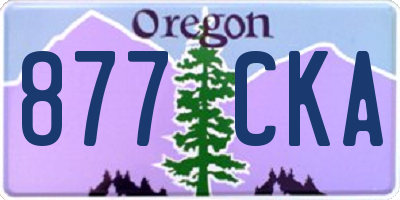 OR license plate 877CKA