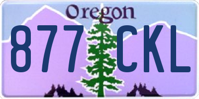 OR license plate 877CKL