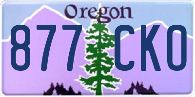 OR license plate 877CKO