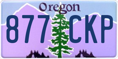OR license plate 877CKP