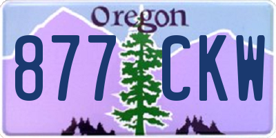 OR license plate 877CKW