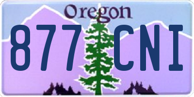 OR license plate 877CNI