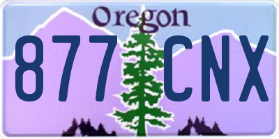 OR license plate 877CNX