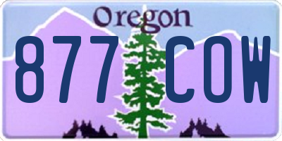 OR license plate 877COW