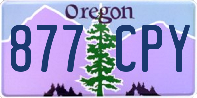 OR license plate 877CPY