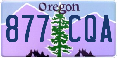 OR license plate 877CQA
