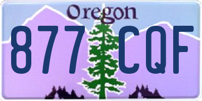 OR license plate 877CQF