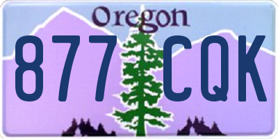 OR license plate 877CQK