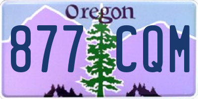 OR license plate 877CQM