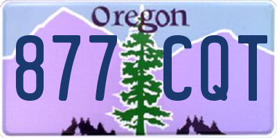 OR license plate 877CQT