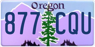OR license plate 877CQU