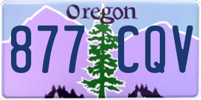 OR license plate 877CQV