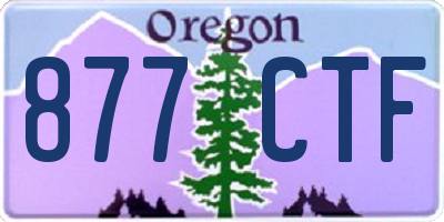 OR license plate 877CTF