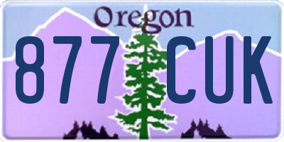 OR license plate 877CUK