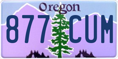 OR license plate 877CUM