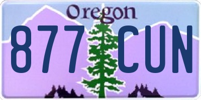 OR license plate 877CUN