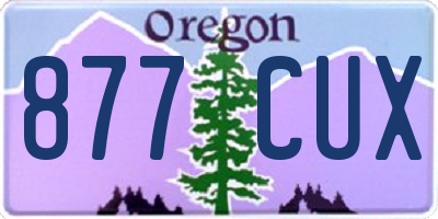 OR license plate 877CUX