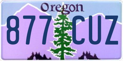 OR license plate 877CUZ