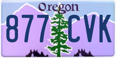 OR license plate 877CVK