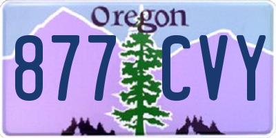 OR license plate 877CVY