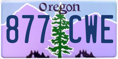 OR license plate 877CWE