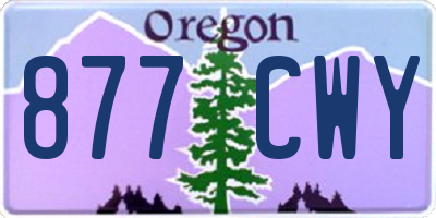 OR license plate 877CWY
