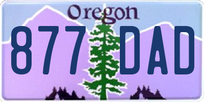 OR license plate 877DAD