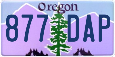 OR license plate 877DAP