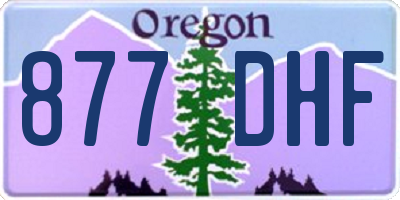 OR license plate 877DHF