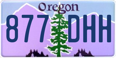 OR license plate 877DHH