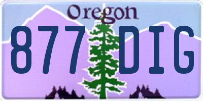OR license plate 877DIG