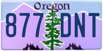 OR license plate 877DNT