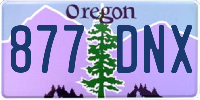 OR license plate 877DNX
