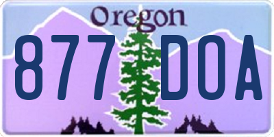 OR license plate 877DOA