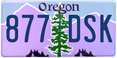 OR license plate 877DSK