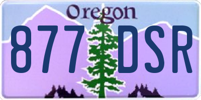 OR license plate 877DSR