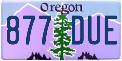 OR license plate 877DUE
