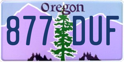 OR license plate 877DUF