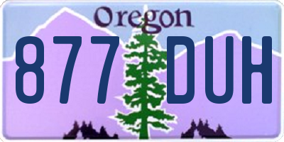 OR license plate 877DUH