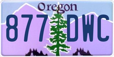 OR license plate 877DWC