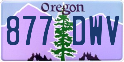 OR license plate 877DWV
