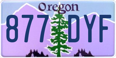 OR license plate 877DYF